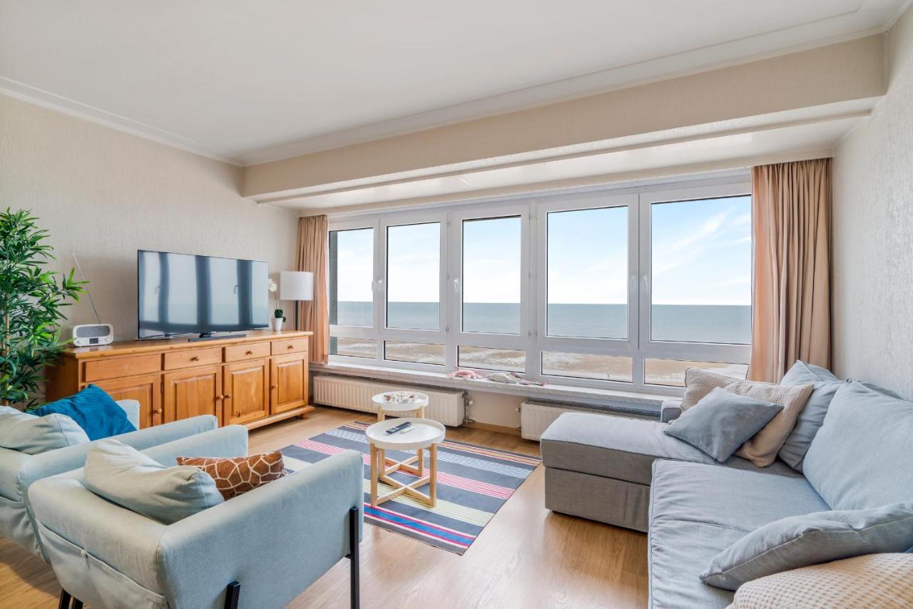 Zonnig Familie App Op Zeedijk Met Zeezicht Voor 6P Appartement Oostende Buitenkant foto